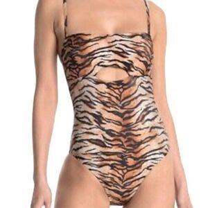 VYB Vicious Young Babes Tiger Print One Piece Swimsuit With Cutout